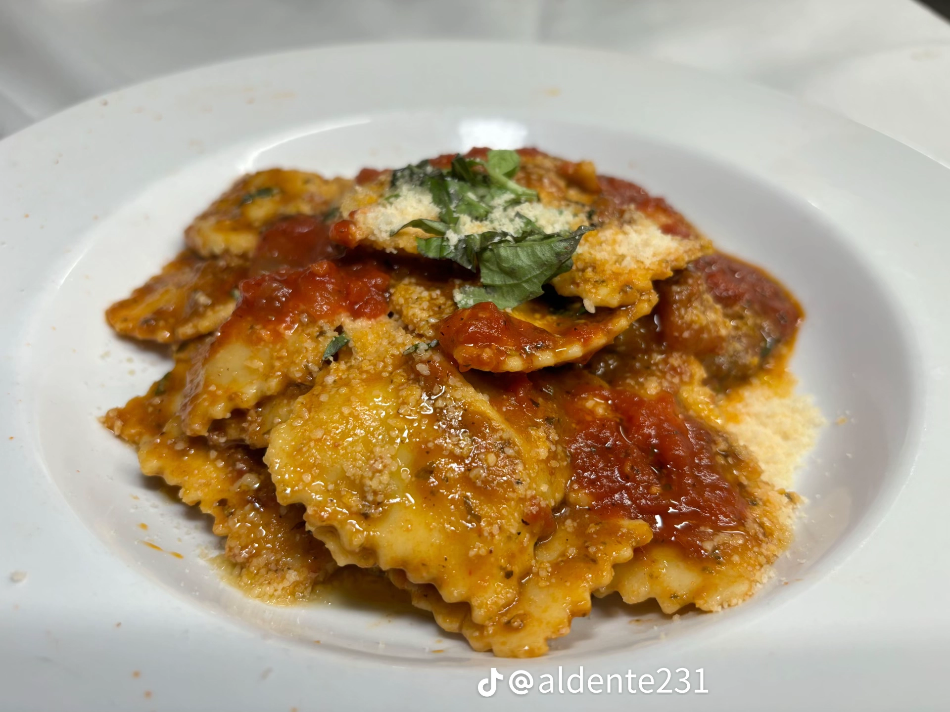 Ravioli with tomato sauce